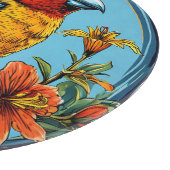 Farbenfrohe Papageienvogel Schneidebrett (Ecke)