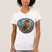 Farbenfrohe Papageienvogel T-Shirt (Vorderseite)