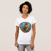 Farbenfrohe Papageienvogel T-Shirt (Vorne ganz)