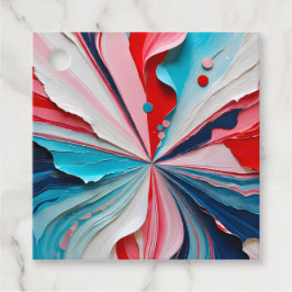 Farbenfrohe Papier Collage Art Gift Tags Geschenkanhänger