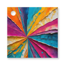 Farbenfrohe Papier Collage Art Gift Tags