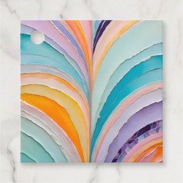 Farbenfrohe Papier Collage Art Gift Tags Geschenkanhänger