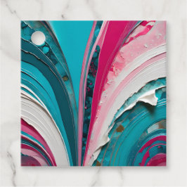 Farbenfrohe Papier Collage Art Gift Tags Geschenkanhänger