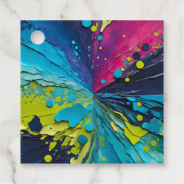 Farbenfrohe Papier Collage Art Gift Tags Geschenkanhänger