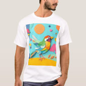 Farbenfrohe Papier Collage Bird T-Shirt (Vorderseite)