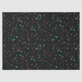 Farbenfrohe Papier Confetti auf schwarz | Gewebepa