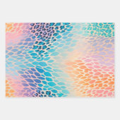 Farbenfrohe Papierblätter für tierische Prints Geschenkpapier Set (Vorderseite)