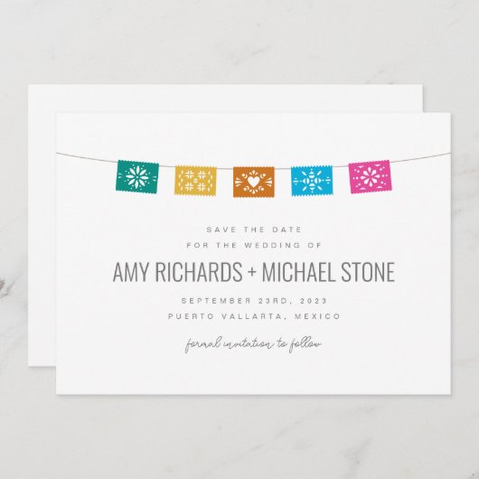 Farbenfrohe Papierflachkarte (Vorne/Hinten)