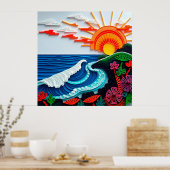 Farbenfrohe Papiergestänge Poster (Küche)