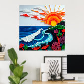 Farbenfrohe Papiergestänge Poster (Heimbüro)