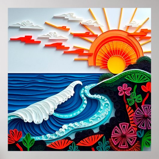 Farbenfrohe Papiergestänge Poster (Vorne)