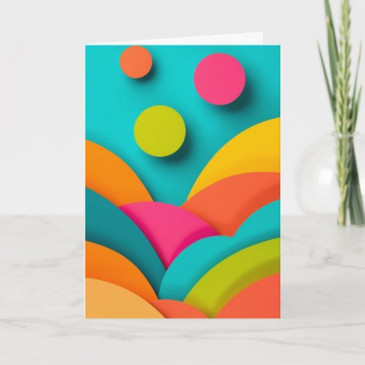 Farbenfrohe Papierkunst-Schichten Karte (Vorderseite)