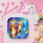 Farbenfrohe Papierplatte Pappteller (Party)