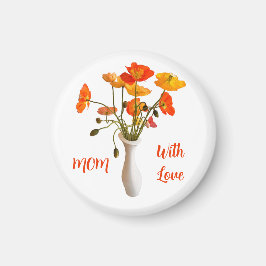 farbenfrohe Pappkuchen in Vase mit Namen Magnet