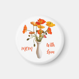 farbenfrohe Pappkuchen in Vase mit Namen Magnet