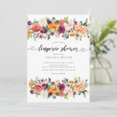 Farbenfrohe Paprika Bridal Lingerie Dusche Einladung (Stehend Vorderseite)