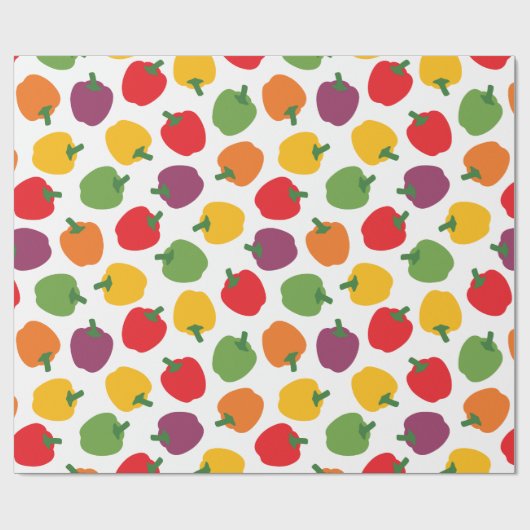 Farbenfrohe Paprikaschoten Geschenkpapier (Flach)
