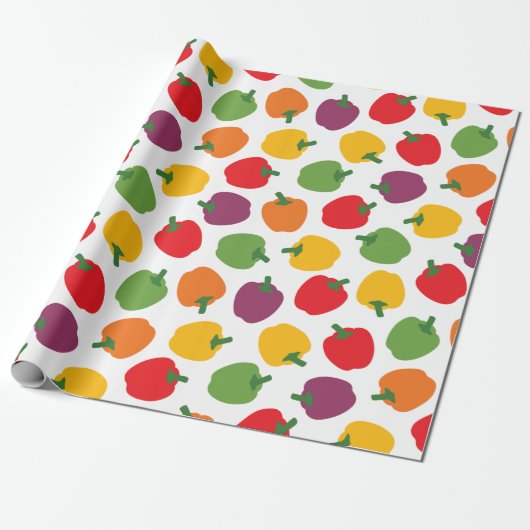 Farbenfrohe Paprikaschoten Geschenkpapier (Ungerollt)