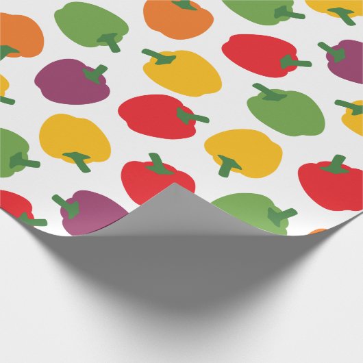 Farbenfrohe Paprikaschoten Geschenkpapier (Ecke)