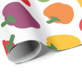 Farbenfrohe Paprikaschoten Geschenkpapier (Rolleneckpunkt)