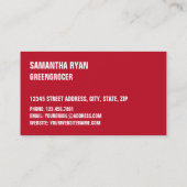 Farbenfrohe Paprikaschoten, Greengrocerts Visitenkarte (Rückseite)