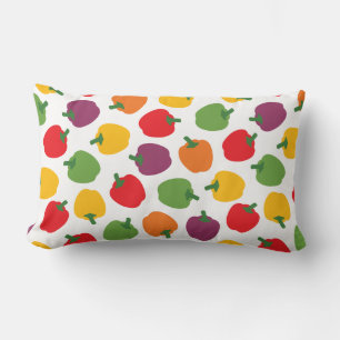 Farbenfrohe Paprikaschoten Lendenkissen