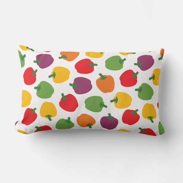 Farbenfrohe Paprikaschoten Lendenkissen (Vorderseite)