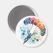 Farbenfrohe Parachutist Magnet (Vorderseite/Rückseite)