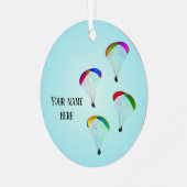 Farbenfrohe Paraglider gegen den Himmel - personal Ornament Aus Metall (Vorderseite links)