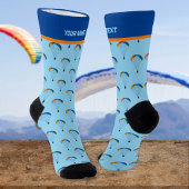 Farbenfrohe Paraglider-Muster mit eigenem Namen Socken