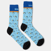 Farbenfrohe Paraglider-Muster mit eigenem Namen Socken (Rechts)