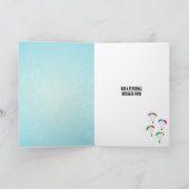 Farbenfrohe Paraglider Wings - Fallschirm auf blau Karte (Innenseite)