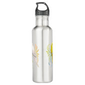 Farbenfrohe Parakets Edelstahlflasche (Rückseite)