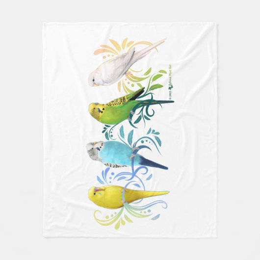 Farbenfrohe Parakets Fleecedecke (Vorderseite)