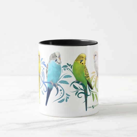 Farbenfrohe Parakets Tasse (Zentrum)