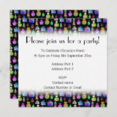 Farbenfrohe Parfüm Flaschen Muster. Einladung (Vorne/Hinten)