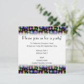 Farbenfrohe Parfüm Flaschen Muster. Einladung (Stehend Vorderseite)