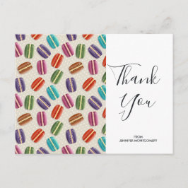 Farbenfrohe Pariser Macarons Muster Geburtstag Dan Postkarte