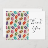 Farbenfrohe Pariser Macarons Muster Geburtstag Dankeskarte (Vorne/Hinten)
