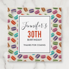 Farbenfrohe Pariser Macarons Muster Geburtstag Geschenkanhänger