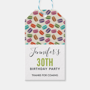 Farbenfrohe Pariser Macarons Muster Geburtstag Geschenkanhänger