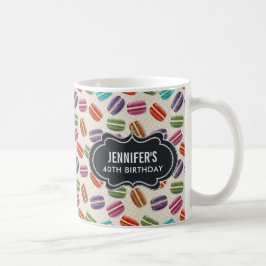 Farbenfrohe Pariser Macarons Muster Geburtstag Kaffeetasse