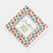 Farbenfrohe Pariser Macarons Muster Geburtstag Serviette (Ecke)