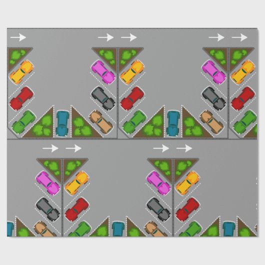Farbenfrohe Parkplätze Geschenkpapier (Flach)