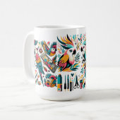 Farbenfrohe Parks Tropische Kunst Kaffeetasse (Vorderseite Links)