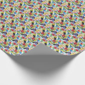 Farbenfrohe Parrosen Geschenkpapier (Ecke)