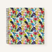 Farbenfrohe Parrosen Notizbuch (Vorderseite)