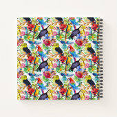 Farbenfrohe Parrosen Notizbuch (Rückseite)