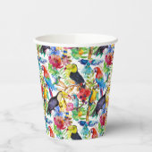 Farbenfrohe Parrosen Pappbecher (Links)