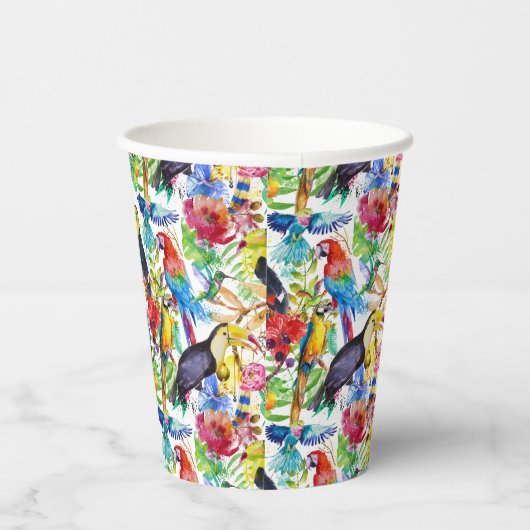 Farbenfrohe Parrosen Pappbecher (Rechts)